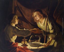 Esaù vendette la sua primogenitura Giacobbe e il piatto di lenti Esaù vendette la sua primogenitura Giacobbe e il piatto di lenti