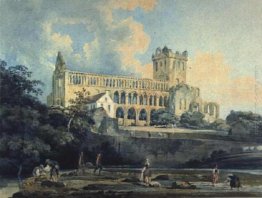 Jedburgh Abbey dal fiume Jedburgh Abbey dal fiume