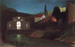 La stazione elettrica a Jajce di notte La stazione elettrica a Jajce di notte