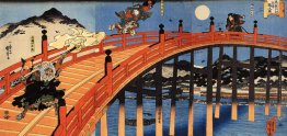 La lotta tra la luce della luna Yoshitsune e Benkei sul Gojobash La lotta tra la luce della luna Yoshitsune e Benkei sul Gojobash