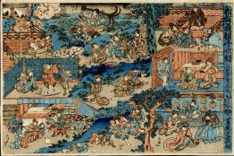 Panoramica del kabuki giocare Yoshitsune Senbon Zakura (Yoshitsu Panoramica del kabuki giocare Yoshitsune Senbon Zakura (Yoshitsu