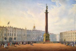 Veduta di Piazza del Palazzo e Palazzo d'Inverno a San Pietrobur Veduta di Piazza del Palazzo e Palazzo d'Inverno a San Pietrobur