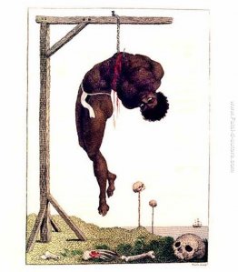 Un negro Hung Alive dalle costole per un Gallows Un negro Hung Alive dalle costole per un Gallows