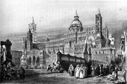 Cattedrale di Palermo, disegno di Leitch, incisione da JH Le Keu Cattedrale di Palermo, disegno di Leitch, incisione da JH Le Keu