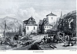 St. Goar um 1835, incisione di J.W. Archer dopo Leitch St. Goar um 1835, incisione di J.W. Archer dopo Leitch
