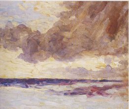 Paesaggio marino con nuvole cariche di pioggia Paesaggio marino con nuvole cariche di pioggia