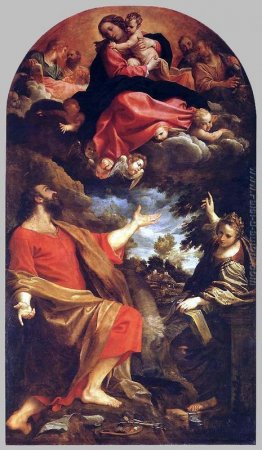 La Vergine appare a San Luca e Caterina La Vergine appare a San Luca e Caterina
