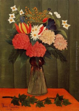 Mazzo di fiori con un ramo edera Mazzo di fiori con un ramo edera
