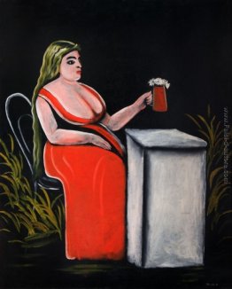 Donna con un boccale di birra Donna con un boccale di birra