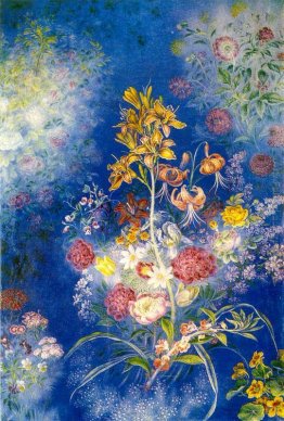Fiori sullo sfondo blu Fiori sullo sfondo blu