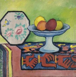 Natura morta con ciotola di mele e fan giapponesi Natura morta con ciotola di mele e fan giapponesi