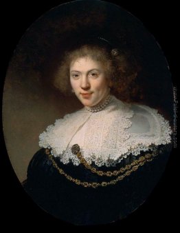 Ritratto di una donna che indossa una catena d'oro Ritratto di una donna che indossa una catena d'oro