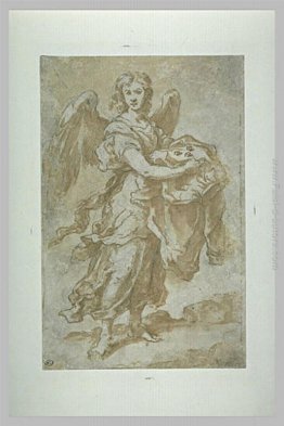 Angelo che regge la tunica e dadi Angelo che regge la tunica e dadi
