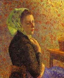 Donna che indossa un foulard verde
