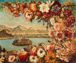 Isola e ghirlanda di fiori
