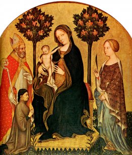 Madonna col Bambino e Santa Caterina, San Nicola e donatori Gent
