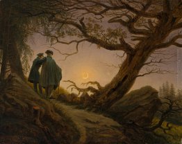Due uomini Contemplando la Luna