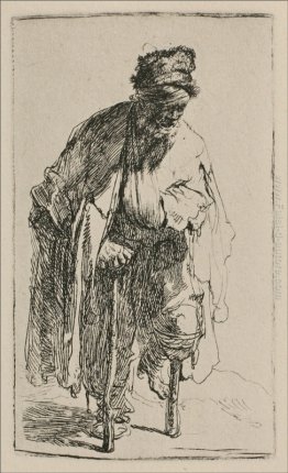 Un mendicante con una gamba di legno