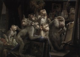 Scimmie e pittura