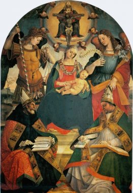 La Trinità, la Madonna e due santi