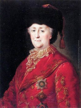 Ritratto dell'imperatrice Caterina II con il vestito viaggiare