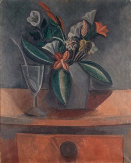 Fiori in un vaso grigio