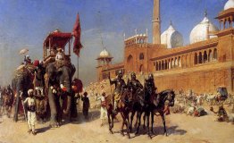 Gran Mogol e la sua corte di ritorno dalla Grande Moschea A Delh