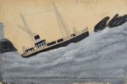 Steamboat con due marinai, Faro e rocce