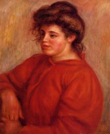 La donna in una camicetta rossa