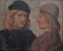Autoritratto di Luca Signorelli (a sinistra)