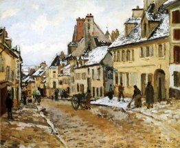 Pontoise, la strada per Gisors in inverno