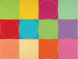 Untitled Circle Pittura: 12 pannelli multicolori, no.1