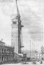 La Piazzetta: Looking North, il Campanile in riparazione