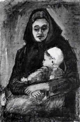 Donna con il bambino in grembo, Half-Length
