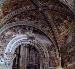 Veduta degli affreschi nella Cappella di San Brizio