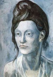 La donna con i capelli in un panino piccolo