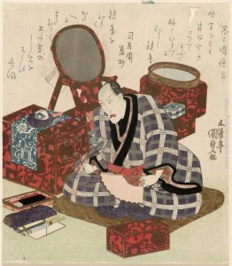 Ichikawa Danjuro VII nel suo spogliatoio