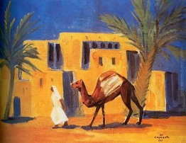 Beduina con un cammello