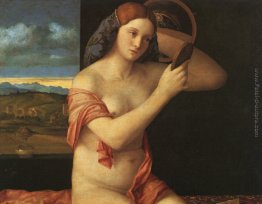 Giovane donna nuda davanti allo specchio