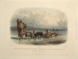 Dog slitte degli indiani Mandan, piastra 28 da Volume 2 di 'Viag