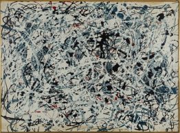 Composizione (bianco, nero, blu e rosso su bianco)