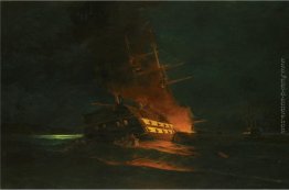 La combustione di una fregata turca