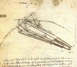 Uno dei disegni di Leonardo da Vinci per un Ornithopter