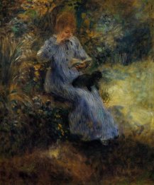 Donna con un cane nero