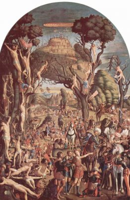 La Crocifissione e la glorificazione Diecimila Martiri sul monte