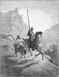 Don Chisciotte e Sancho che definisce