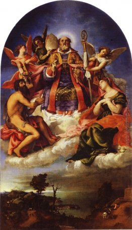 San Nicola in gloria con San Giovanni Battista, Santa Lucia e al