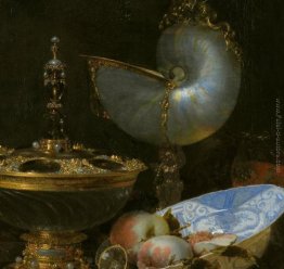 Natura morta con Holbein Scodella, Nautilus Cup, calice di vetro