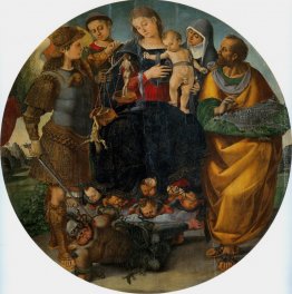 Madonna col Bambino ei Santi Michele, Vincenzo di Saragozza, Mar