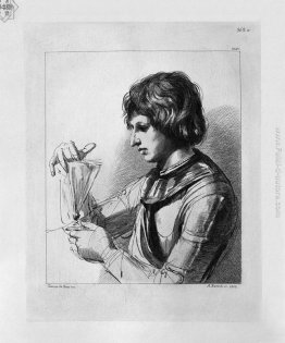 Mezza figura di un guerriero con un calice in mano, del Guercino